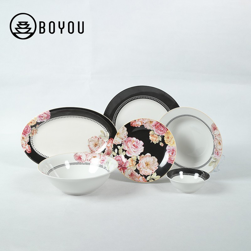 Dinner set with decal